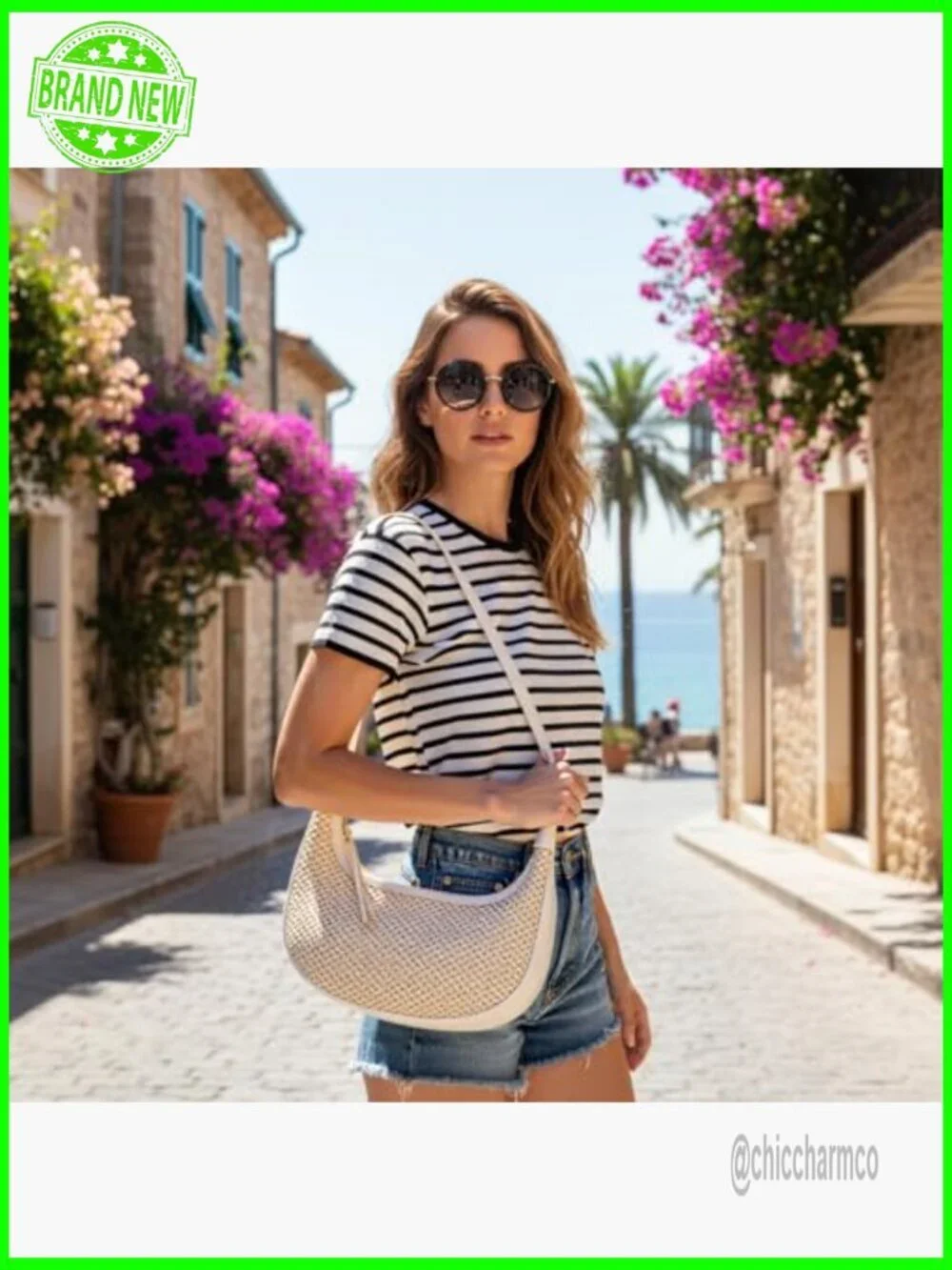 Straw Hobo Tote Bag with Adjustable Strap for Beach Summer Casual